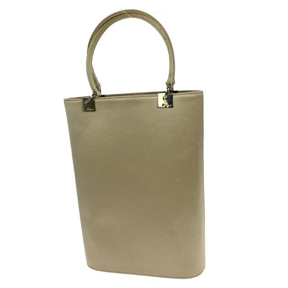 SALVATORE FERRAGAMO BEIGE SATIN HANDBAG Q210141 NQ01745 BN01 - Picture 2 of 10